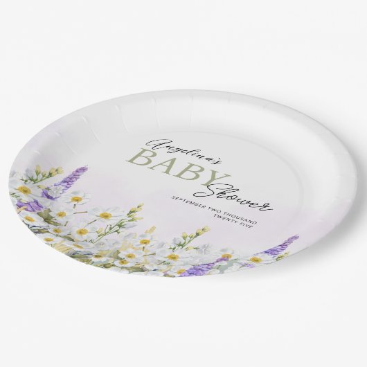 Babyduschplatte Pappteller (Schrägansicht)