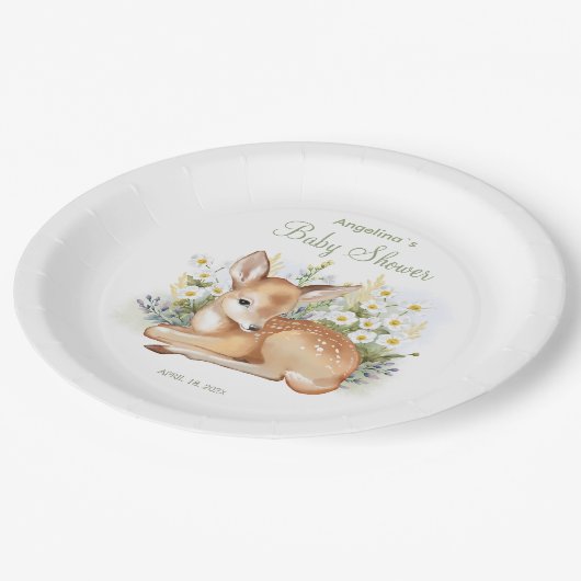 Babyduschplatte Pappteller (Schrägansicht)