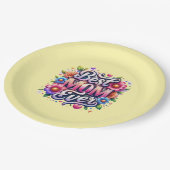 Babyduschplatte Pappteller (Schrägansicht)