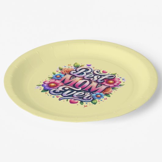 Babyduschplatte Pappteller (Schrägansicht)