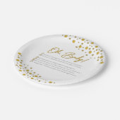 Babyduschplatte Pappteller (Schrägansicht)