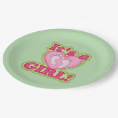 Babyduschplatte Pappteller (Schrägansicht)