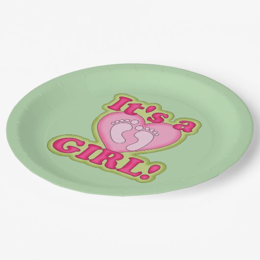 Babyduschplatte Pappteller (Schrägansicht)