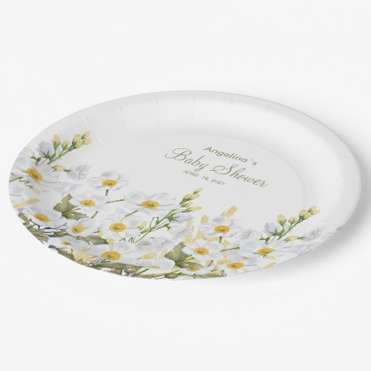 Babyduschplatte Pappteller (Schrägansicht)