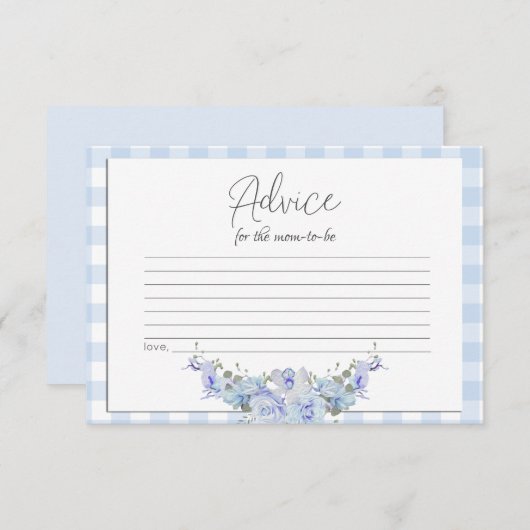 Babyduschratenkarte | BOHO Baby Shower Blue Hinweiskarte (Vorne/Hinten)