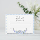 Babyduschratenkarte | BOHO Baby Shower Blue Hinweiskarte (Stehend Vorderseite)