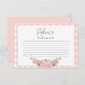 Babyduschratenkarte | BOHO Baby Shower Coral Hinweiskarte (Vorne/Hinten)