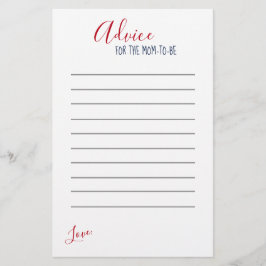 Babyduschratenkarte mit rotem Streifen