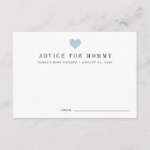 Babyduschratenkarten | Blau Hinweiskarte (Vorderseite)