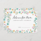 Babyduschratenkarten | Farbige Blume Einladung (Vorne/Hinten)