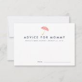 Babyduschratenkarten | Korallenschirm Einladung (Vorderseite)