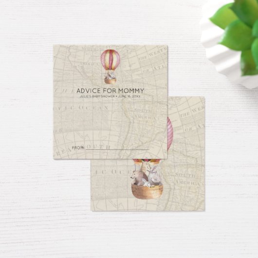 Babyduschratenkarten | Rose Heißluftballon (Schreibtisch)