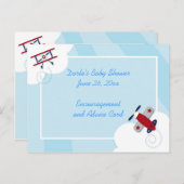 Babyduschratenkarten von Aviator Airplane Hinweiskarte (Vorne/Hinten)