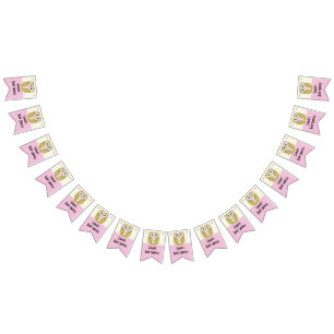 Babyduschschale in einem Baum/Rosa, Frack-Banner Wimpelkette