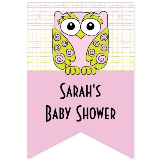 Babyduschschale in einem Baum/Rosa, Frack-Banner Wimpelkette (Erste Fahne)