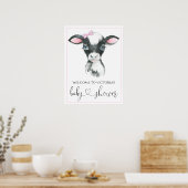 Babyduschsignaturen der Girl Cow Farm Poster (Küche)