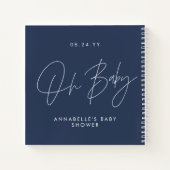 Babyduschskript für moderne, blaue Gäste Notizblock (Rückseite)