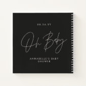 Babyduschskript für moderne Schwarz-Weiß-Gäste Notizblock (Rückseite)