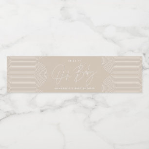 Babyduschskript, modern beige, natürlich elegant wasserflaschenetikett