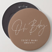 Babyduschskript, modern boho, natürlich braun button (Vorne & Hinten)