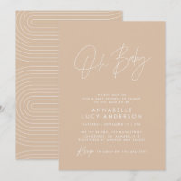Babyduschskript modern, elegant und natürlich beig