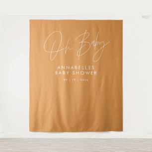 Babyduschskript, modern, fett orange elegant wandteppich