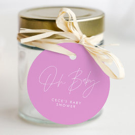 Babyduschskript, modern gürtelfarben, cerisfarben geschenkanhänger