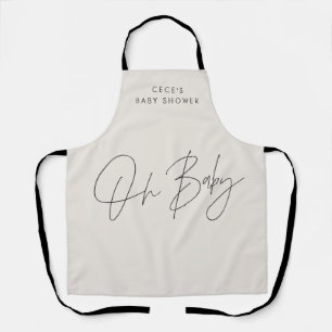 Babyduschskript, modern schwarz und cremefarben schürze