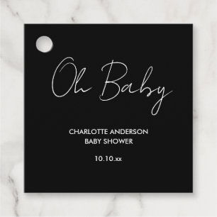 Babyduschskript, modern schwarz und weiß geschenkanhänger