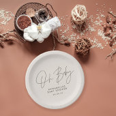 Babyduschskript, modern schwarz und weiß pappteller