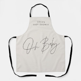 Babyduschskript, modern schwarz und weiß schürze