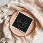 Babyduschskript, modern schwarz und weiß serviette