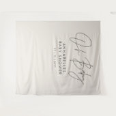 Babyduschskript, modern schwarz und weiß wandteppich (Vorderseite (Horizontal))