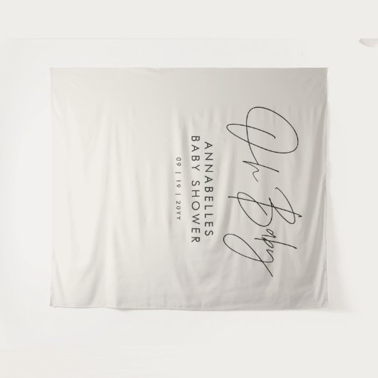 Babyduschskript, modern schwarz und weiß wandteppich (Vorderseite (Horizontal))