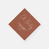 Babyduschskript, modern terracotta braun, elegant serviette (Ecke)