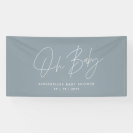 Babyduschskripte modern staubblau elegant banner