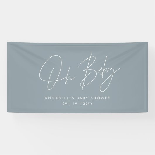 Babyduschskripte modern staubblau elegant banner (Horizontal)