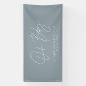 Babyduschskripte modern staubblau elegant banner (Vertikal)