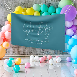 Babyduschskriptschrift modern aquamarin banner