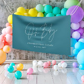 Babyduschskriptschrift modern aquamarin banner