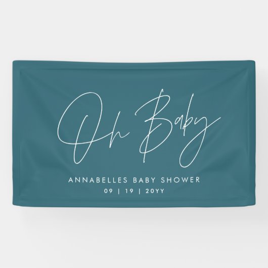 Babyduschskriptschrift modern aquamarin banner (Horizontal)