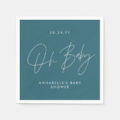 Babyduschskriptschrift modern aquamarin serviette (Vorderseite)