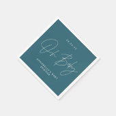 Babyduschskriptschrift modern aquamarin serviette (Ecke)