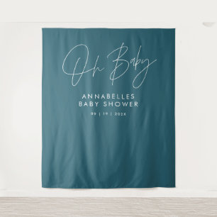 Babyduschskriptschrift modern aquamarin wandteppich