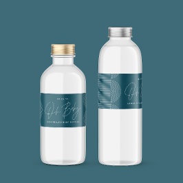Babyduschskriptschrift modern aquamarin wasserflaschenetikett