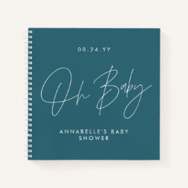 Babyduschskriptschrift moderne aquamarine notizblock