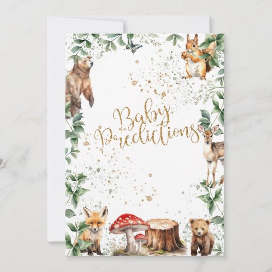 Babyduschspiele - Kinderprognosen Einladung (Rückseite)