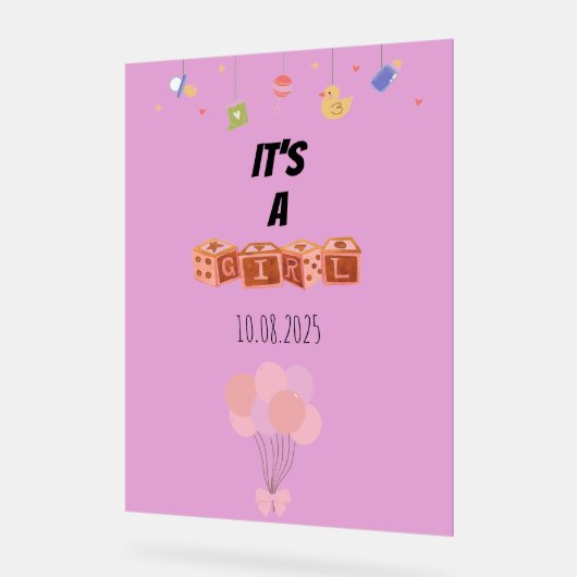 Babyduschtenschild Acrylschild (Winkel)