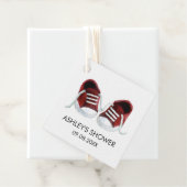 Babyduschteppiche, rote Schuhe Geschenkanhänger (Beispiel)