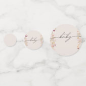 Babyduschtisch in beige Wildblume Konfetti (Rückseiten)